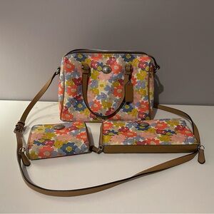 Coach Floral Women's Bag & Matching Wallet Set